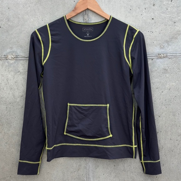 Athleta Long Sleeve Rash Guard Swim Top with UPF+ Protection, Grey, Size Small - Picture 1 of 8